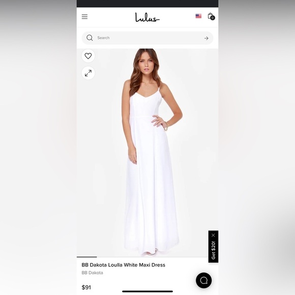 White Maxi Dress Size 4 Wedding Bride To Be Date Night Formal - Picture 5 of 5